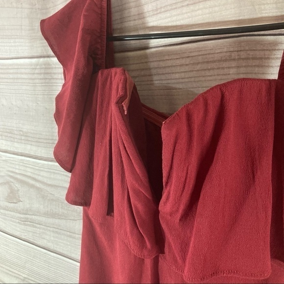 LOVERS + Friends Wine Primrose Off Shoulder Dress - Picture 5 of 15